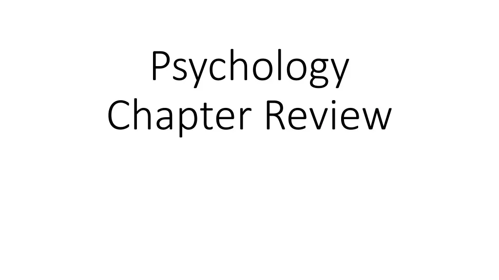 psychology chapter review