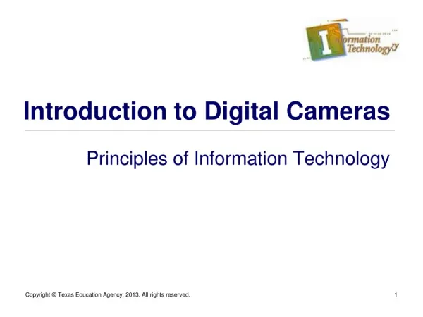 Introduction to Digital Cameras