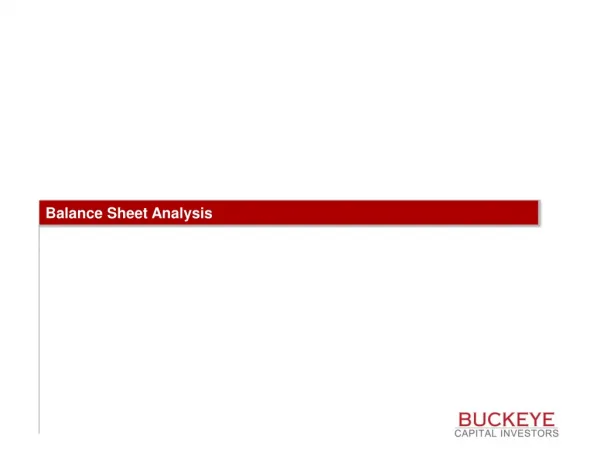 Balance Sheet Analysis