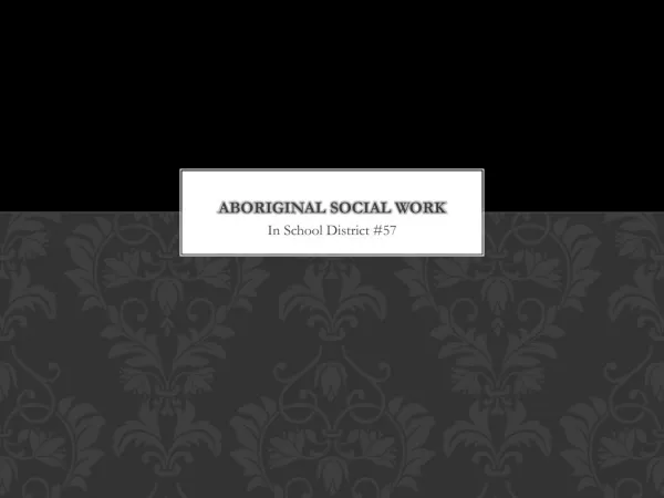 Aboriginal Social Work