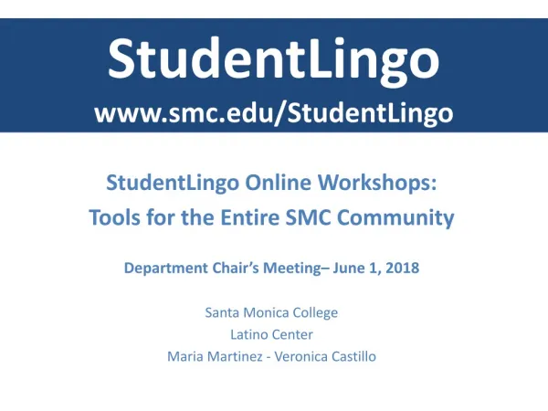 StudentLingo smc/StudentLingo