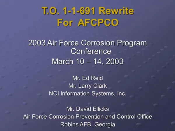 T.O. 1-1-691 Rewrite For AFCPCO
