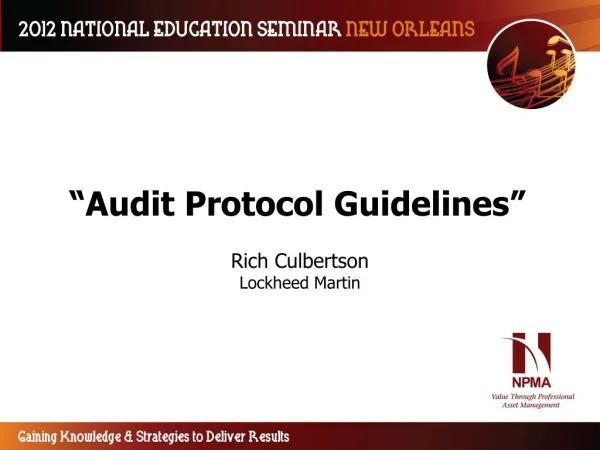 “Audit Protocol Guidelines”