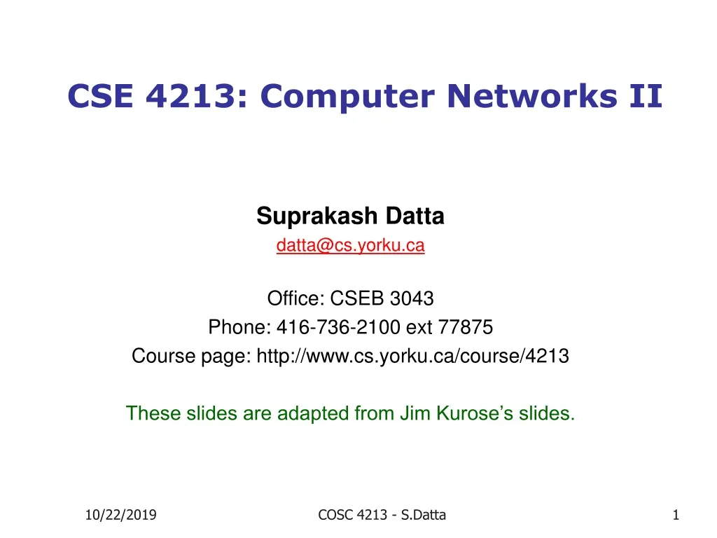 cse 4213 computer networks ii