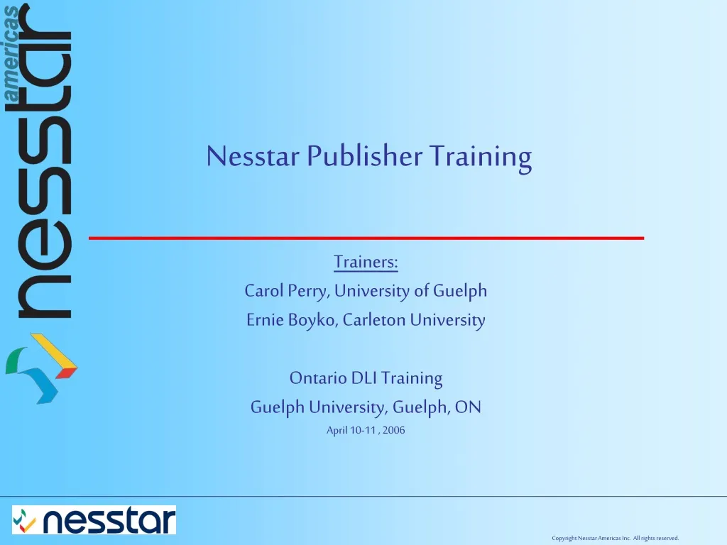 nesstar publisher training