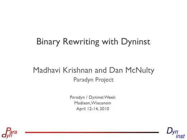 Binary Rewriting with Dyninst