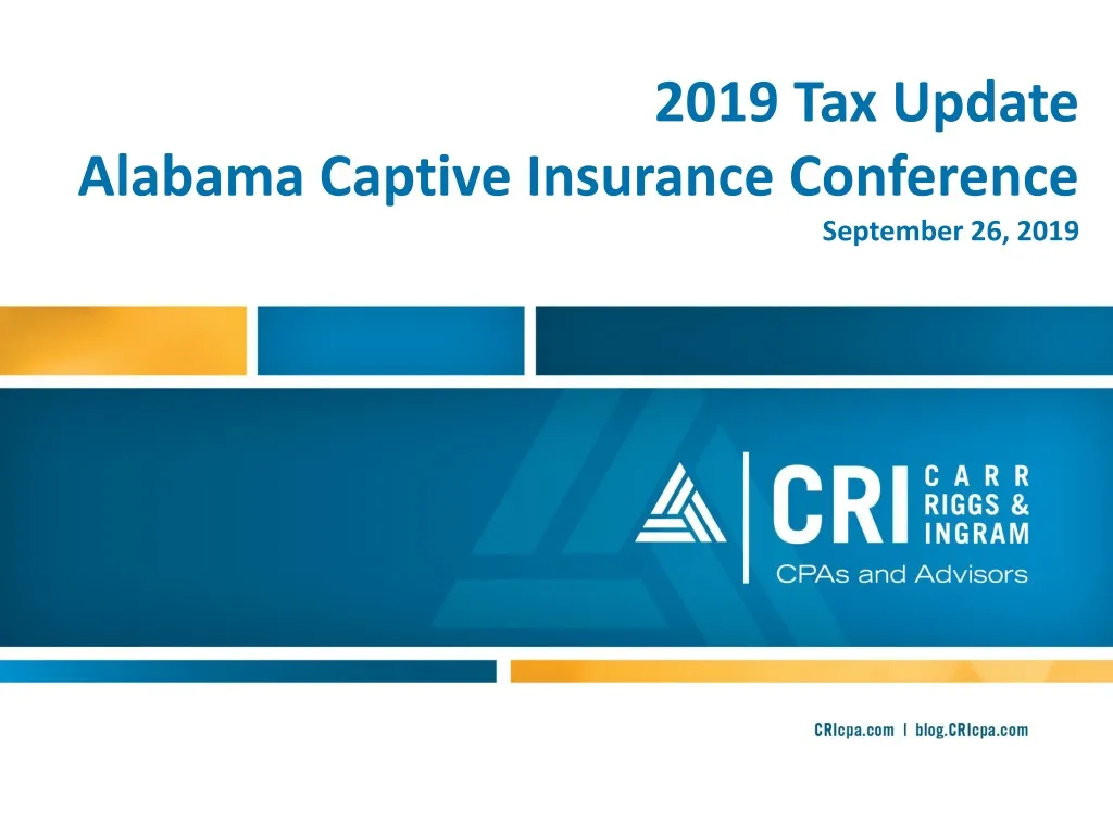 2019 tax update alabama captive insurance conference september 26 2019