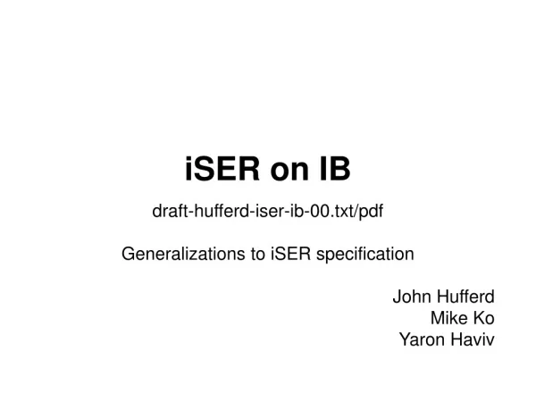 iSER on IB