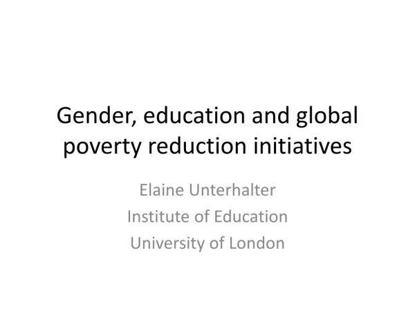 Gender, education and global poverty reduction initiatives