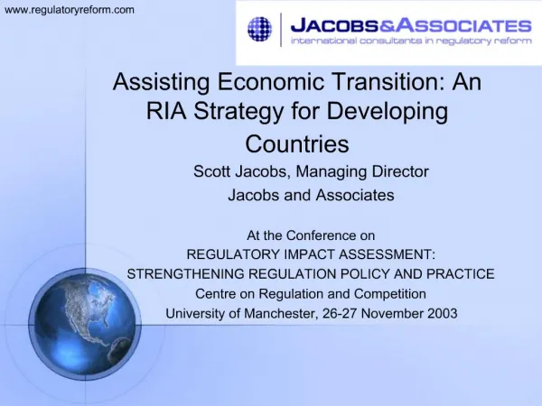 Assisting Economic Transition: An RIA Strategy for Developing Countries
