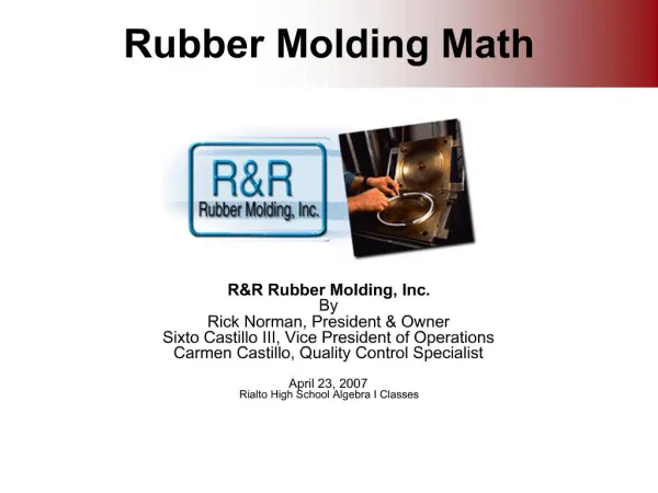 Rubber Molding Math