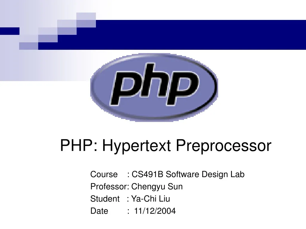 php hypertext preprocessor course cs491b software