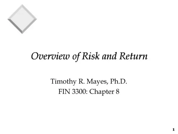 Overview of Risk and Return