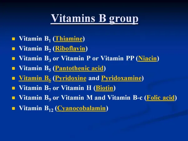 Vitamins B group