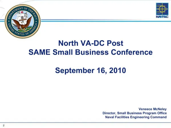 North VA-DC Post SAME Small Business Conference September 16, 2010