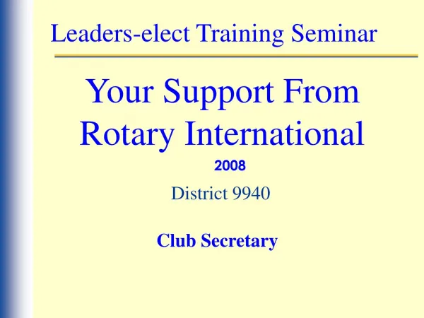 Leaders-elect Training Seminar