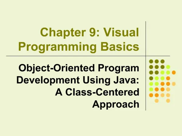 Chapter 9: Visual Programming Basics