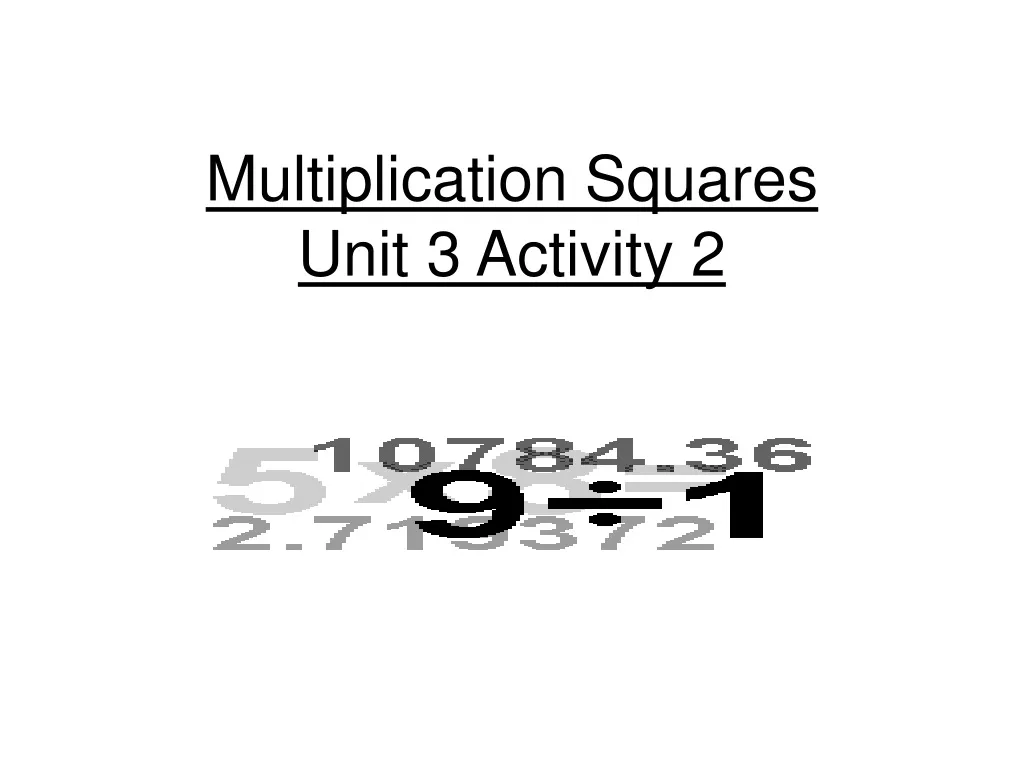 multiplication squares unit 3 activity 2