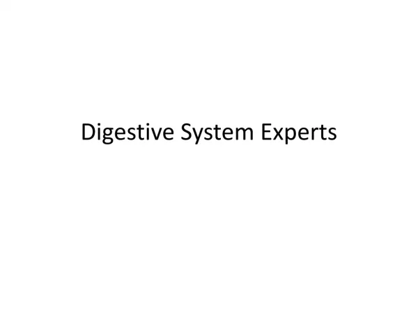 Digestive System Experts
