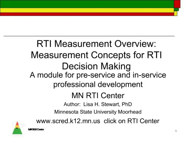 RTI Measurement Overview: Measurement Concepts for RTI Decision Making