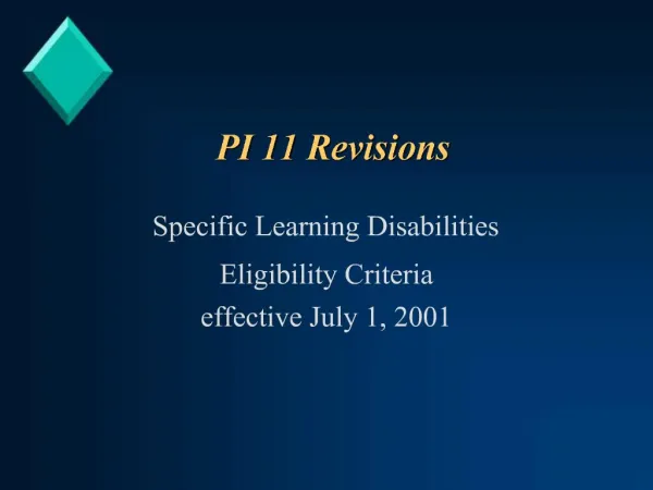 PI 11 Revisions