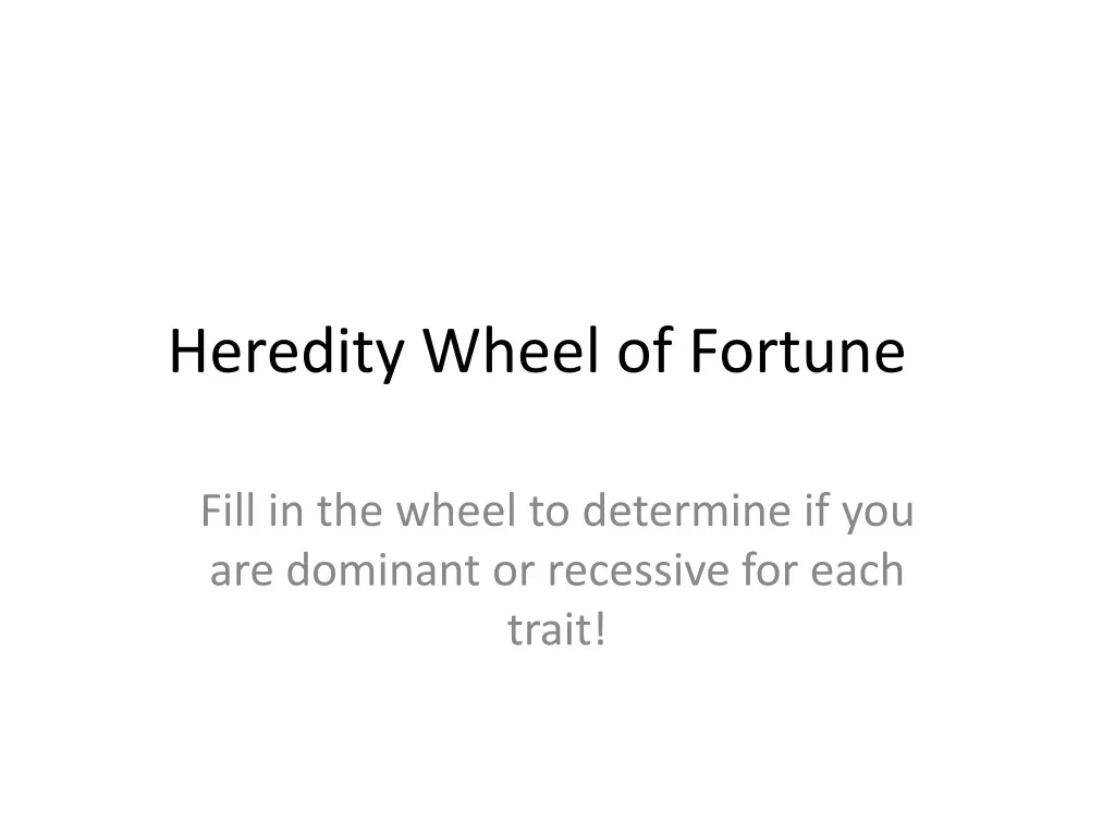 heredity wheel of fortune