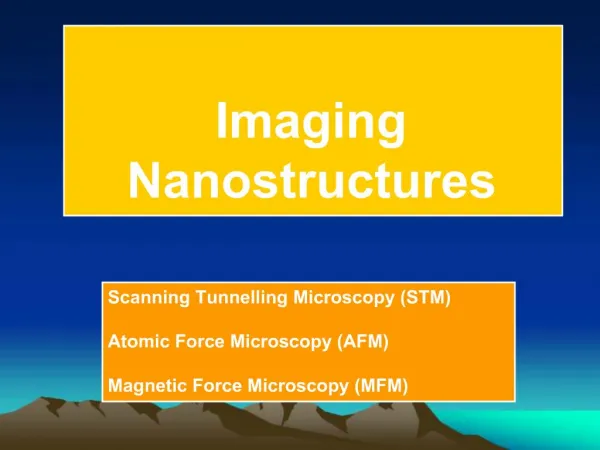 Imaging Nanostructures