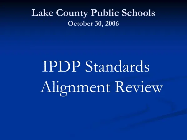 Lake County Public Schools October 30, 2006