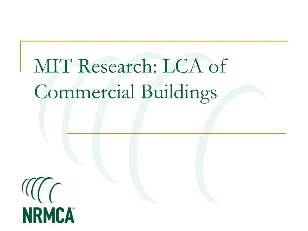 mit research lca of commercial buildings