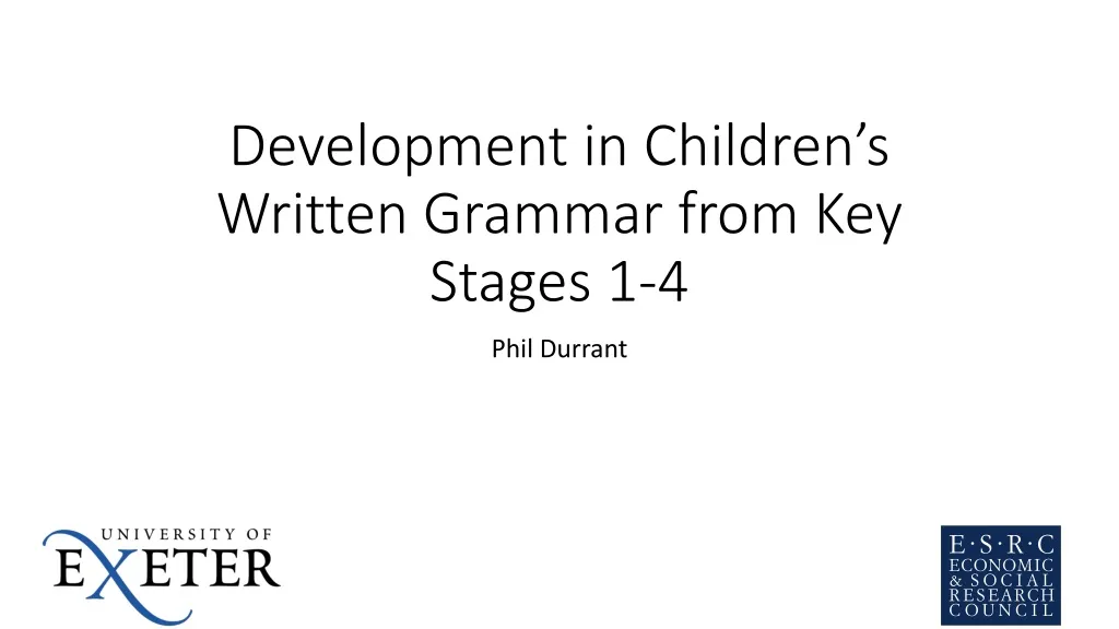 development in children s written grammar from key stages 1 4