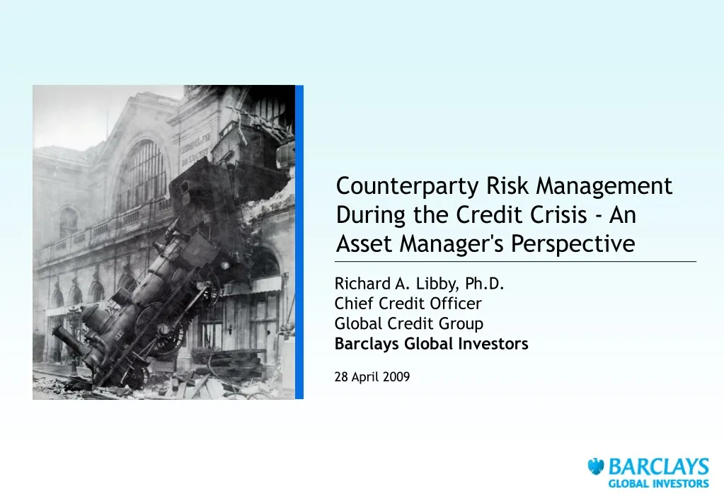 counterparty risk management during the credit