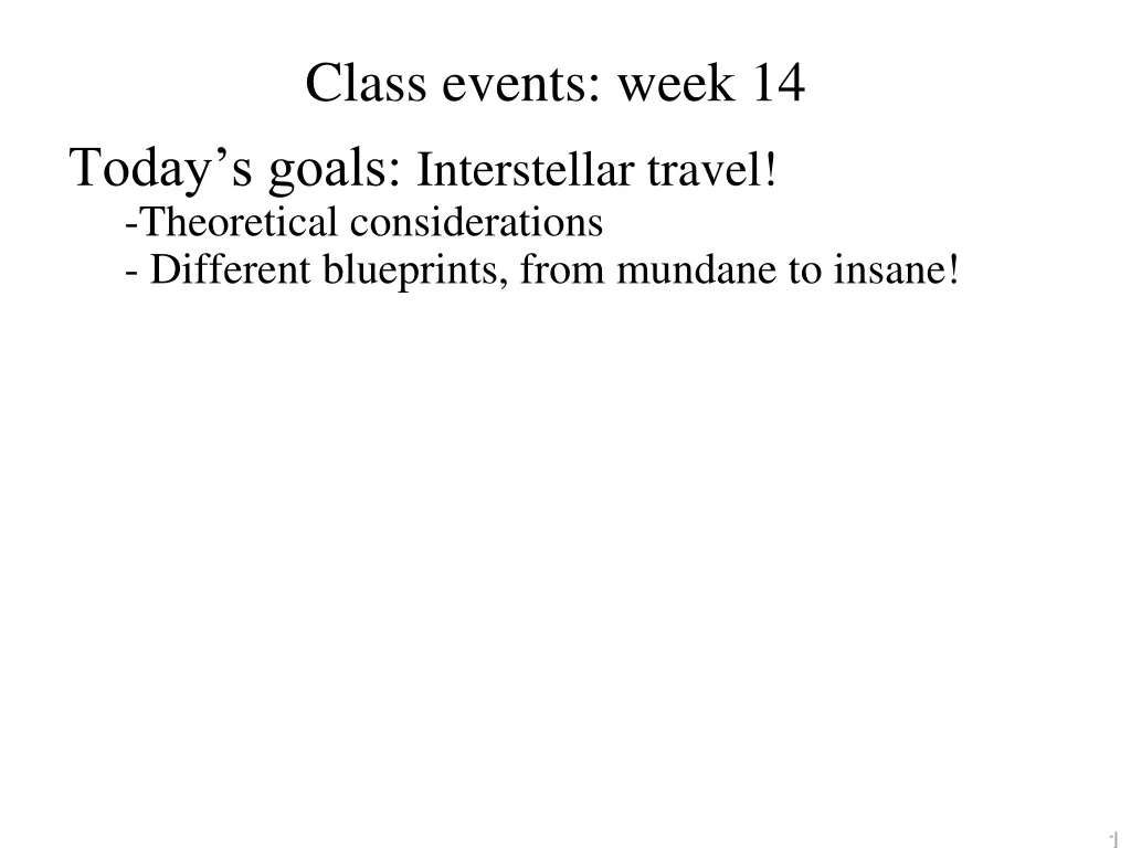 class events week 14
