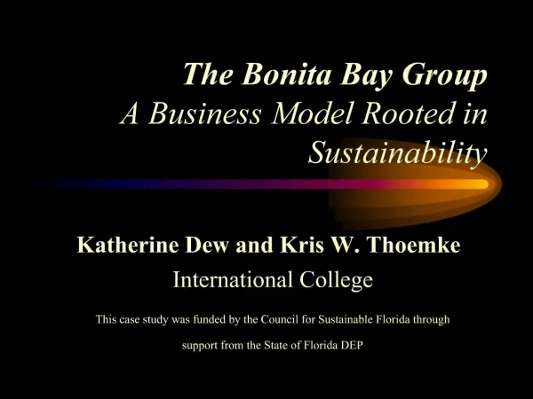 The Bonita Bay Group A Business Model Rooted in Sustainability