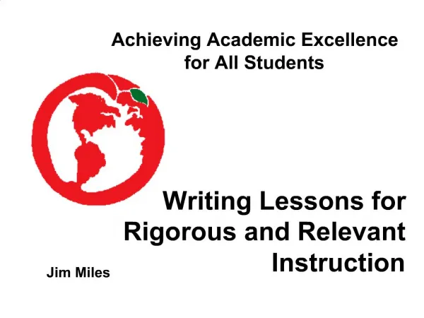 Writing Lessons for Rigorous and Relevant Instruction