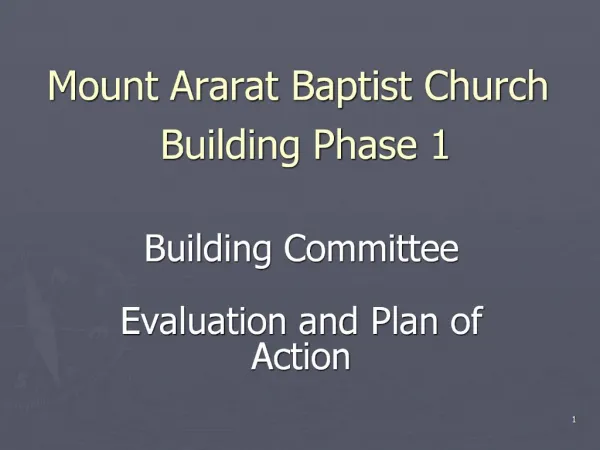 Mount Ararat Baptist Church Building Phase 1