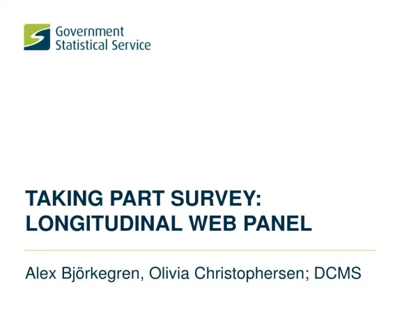 TAKING PART SURVEY: LONGITUDINAL WEB PANEL