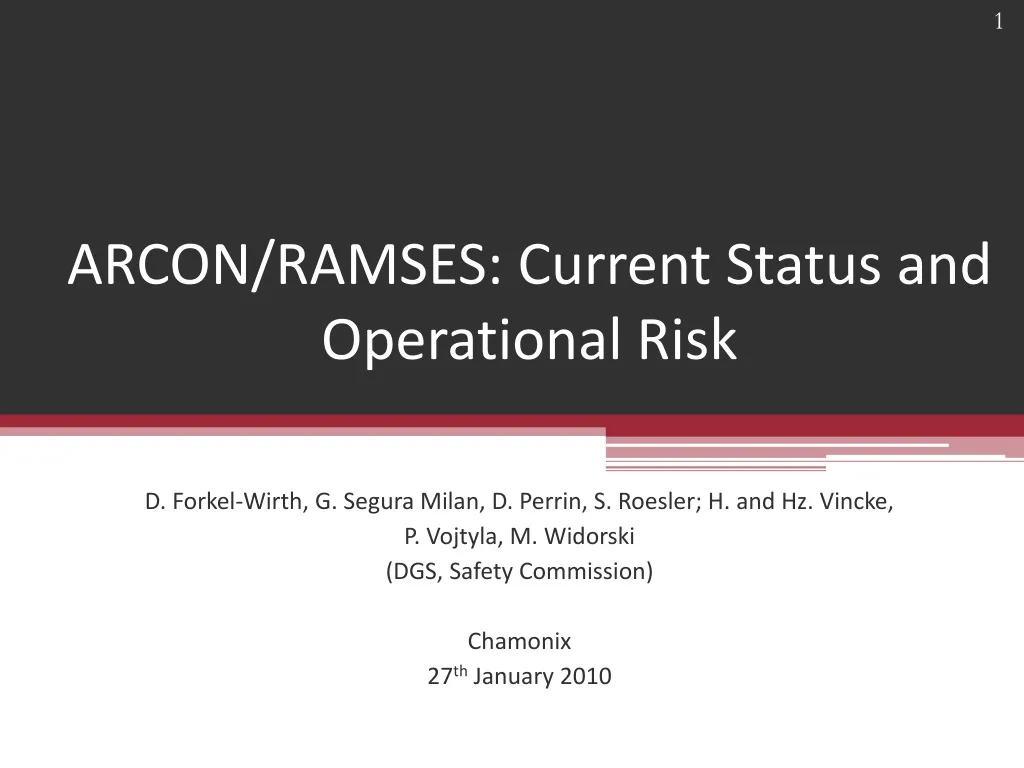 arcon ramses current status and operational risk
