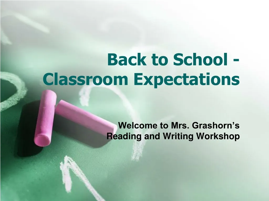 back to school classroom expectations