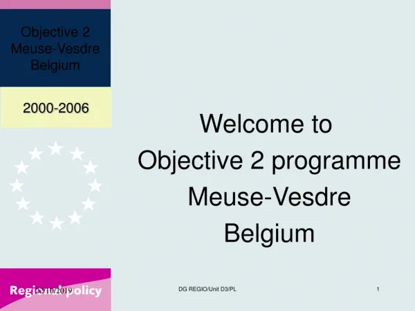 Welcome to Objective 2 programme Meuse-Vesdre Belgium