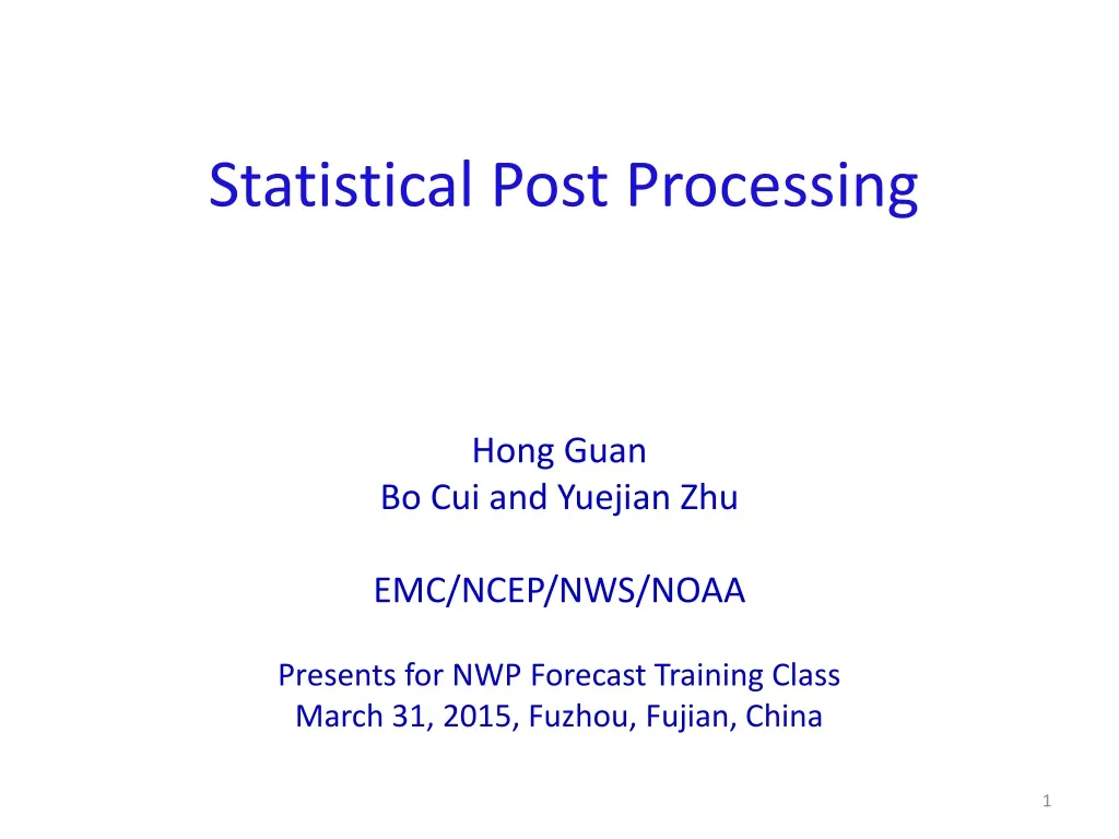 statistical post processing