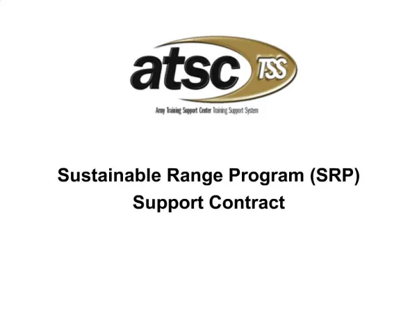 Sustainable Range Program SRP Support Contract