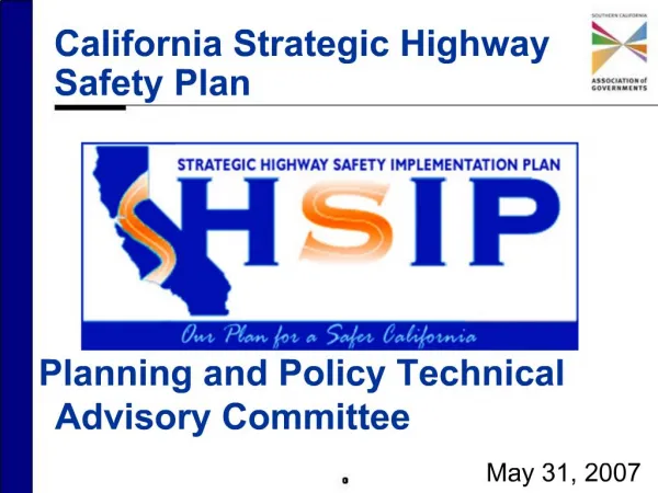 California Strategic Highway Safety Plan