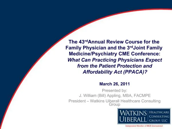 The 43rd Annual Review Course for the Family Physician and the 3rd Joint Family Medicine