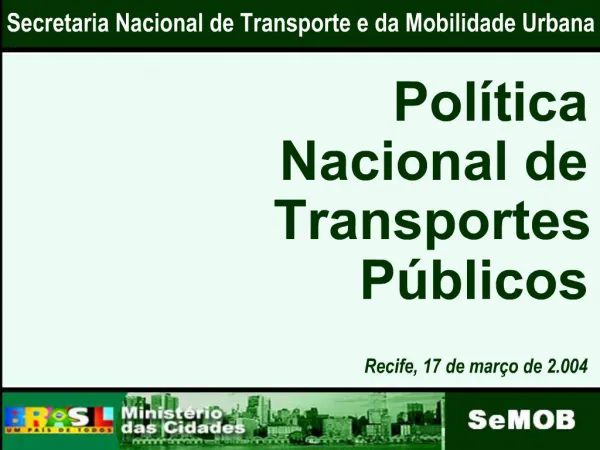 Secretaria Nacional de Transporte e da Mobilidade Urbana