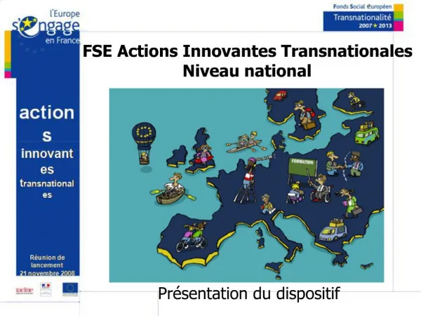 FSE Actions Innovantes Transnationales Niveau national