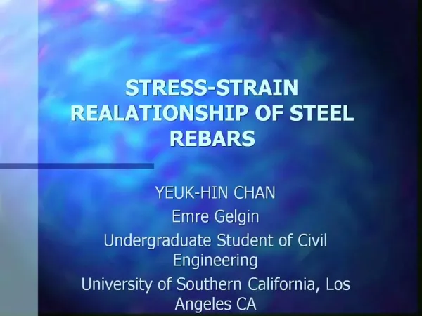 STRESS-STRAIN REALATIONSHIP OF STEEL REBARS