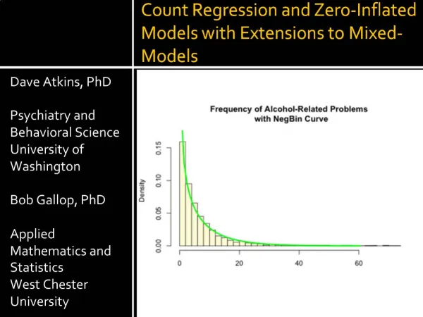 Count Regression and Zero-Inflated Models with Extensions to Mixed-Models