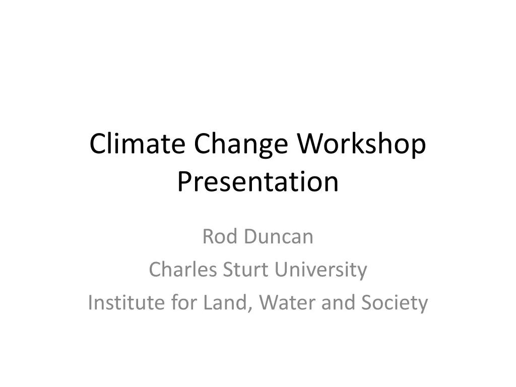 climate change workshop presentation