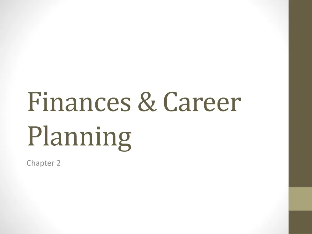 finances career planning
