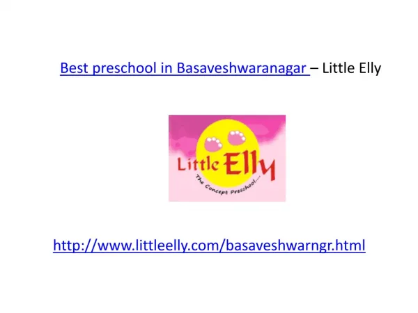 Preschool in Basaveshwaranagar